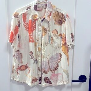 Free People Share Good Vibes Button Down Size Small perfect condition!!